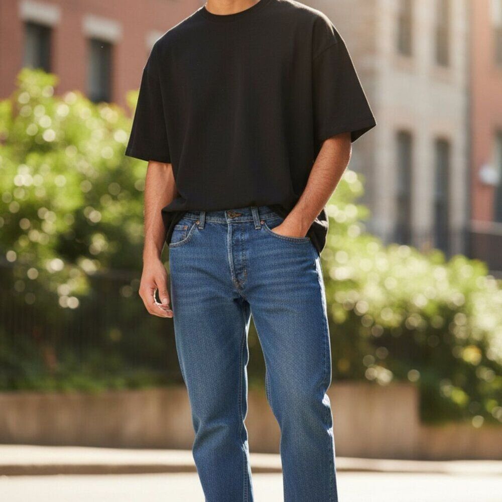 Vtg Levi’s 509 Orange Tab Jeans 34x30 Made in USA 90s Faded Indigo Straight Leg